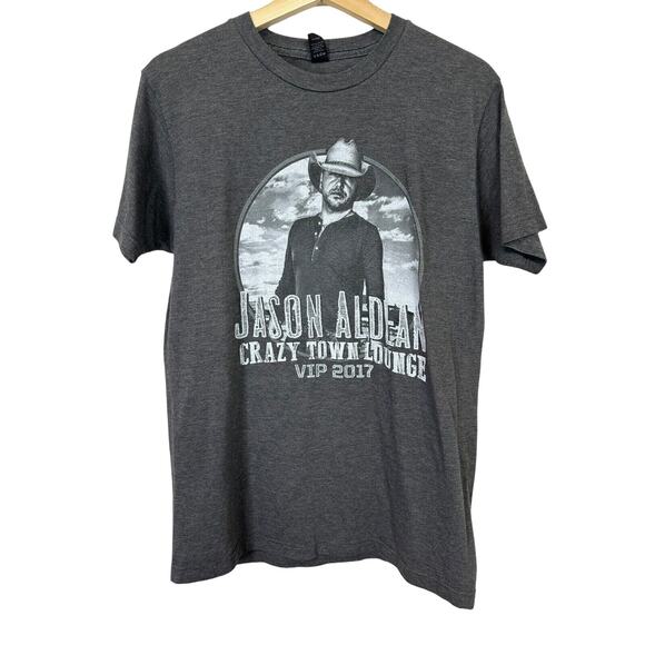 Jason Aldean 2016 Crazy Town Lounge VIP Concert T-Shirt Medium Gray Women's Band - Picture 1 of 5